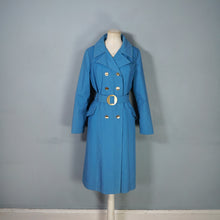 Load image into Gallery viewer, 70s BONNIE MAC LIGHT BLUE BELTED MOD TRENCHCOAT - M-L