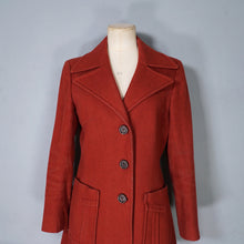 Load image into Gallery viewer, 60s ITALIAN MADE DARK RUSSET RED FITTED WOOL JACKET WITH BIG LAPEL - S-M