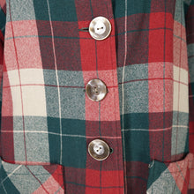 Load image into Gallery viewer, 50s HAROLDS SPORTSWEAR RED GREEN AND CREAM PLAID 49ER WOOL JACKET - M-L