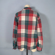 Load image into Gallery viewer, 50s HAROLDS SPORTSWEAR RED GREEN AND CREAM PLAID 49ER WOOL JACKET - M-L