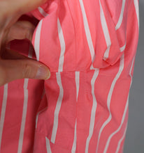 Load image into Gallery viewer, 50s 60s ST MICHAEL BRIGHT PINK STRIPE 3/4 SLEEVE SHIRT - M