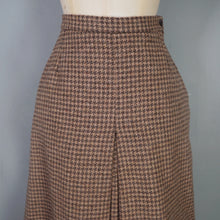 Load image into Gallery viewer, 70s DOES 40s BROWN HOUNDSTOOTH TWEED 2 PIECE SKIRT SUIT - S