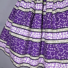 Load image into Gallery viewer, 50s VICTOR JOSSELYN PURPLE PRINT FULL SKIRTED COTTON DAY DRESS - S