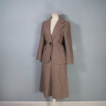 Load image into Gallery viewer, 70s DOES 40s BROWN HOUNDSTOOTH TWEED 2 PIECE SKIRT SUIT - S