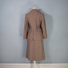Load image into Gallery viewer, 70s DOES 40s BROWN HOUNDSTOOTH TWEED 2 PIECE SKIRT SUIT - S