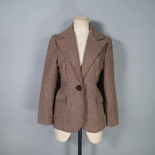 Load image into Gallery viewer, 70s DOES 40s BROWN HOUNDSTOOTH TWEED 2 PIECE SKIRT SUIT - S