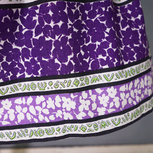 50s VICTOR JOSSELYN PURPLE PRINT FULL SKIRTED COTTON DAY DRESS - S