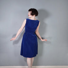 Load image into Gallery viewer, 60s RICHARD SHOPS ROYAL BLUE VELVET COCKTAIL DRESS - XS-S