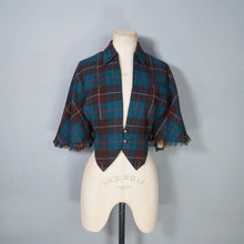 Load image into Gallery viewer, 40s SUZANNE DARK GREEN PLAID CAPE STYLE WAISTCOAT - S-M
