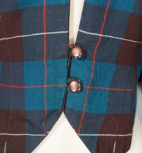 Load image into Gallery viewer, 40s SUZANNE DARK GREEN PLAID CAPE STYLE WAISTCOAT - S-M
