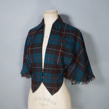 Load image into Gallery viewer, 40s SUZANNE DARK GREEN PLAID CAPE STYLE WAISTCOAT - S-M