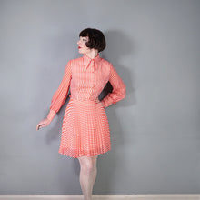 Load image into Gallery viewer, 70s RED AND WHITE CANDY CANE STRIPE PLEATED MINI SKATER SHIRT DRESS - S