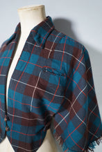 Load image into Gallery viewer, 40s SUZANNE DARK GREEN PLAID CAPE STYLE WAISTCOAT - S-M