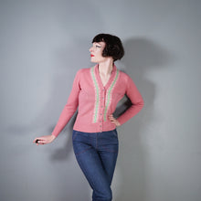 Load image into Gallery viewer, 50s / 60s BERMAN&#39;S FINEST SHETLAND WOOL PINK FAIRISLE CARDIGAN - M