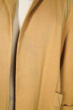 Load image into Gallery viewer, 40s "FERNPROOF" CAMEL COLOURED WOOL TRENCH STYLE COAT - S-M