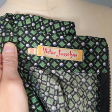 Load image into Gallery viewer, 50s VICTOR JOSSELYN BOLD GREEN PAISLEY PRINT FULL SKIRTED DRESS - S