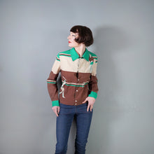 Load image into Gallery viewer, 60s 70s NOVELTY PRINT BROWN, BEIGE AND GREEN CRICKET SPORTS JACKET - M