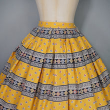 Load image into Gallery viewer, 50s "FASHION SPORT" LIGHT ORANGE PRINTED FULL COTTON SKIRT - 25"