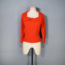 Load image into Gallery viewer, 60s SOFTEST RED ROLLED SQUARE NECK COLLAR JUMPER - S