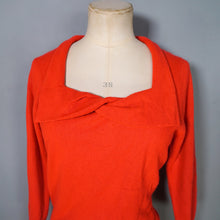 Load image into Gallery viewer, 60s SOFTEST RED ROLLED SQUARE NECK COLLAR JUMPER - S