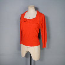 Load image into Gallery viewer, 60s SOFTEST RED ROLLED SQUARE NECK COLLAR JUMPER - S