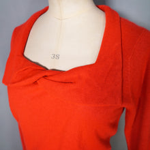 Load image into Gallery viewer, 60s SOFTEST RED ROLLED SQUARE NECK COLLAR JUMPER - S