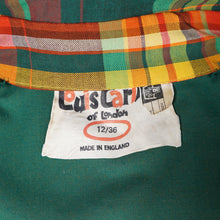 Load image into Gallery viewer, 70s LUIS CARING YELLOW ORANGE AND GREEN AUTUMN PLAID DRESS - XS-S