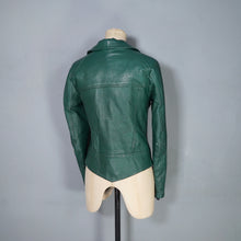Load image into Gallery viewer, 70s / 80s "MOTO SPORT, PARIS" GREEN LEATHER BIKER JACKET - XS
