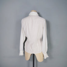 Load image into Gallery viewer, 60s LACE RUFFLE LIGHT WHITE SHIRT WITH HUGE DOGEAR COLLAR - S