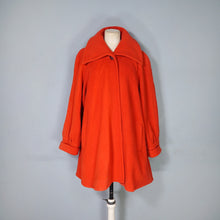 Load image into Gallery viewer, 80s BOLDEST ORANGE STRONG SHOULDERED WOOL SWING COAT - UK10