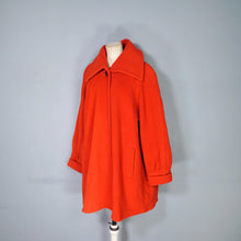 Load image into Gallery viewer, 80s BOLDEST ORANGE STRONG SHOULDERED WOOL SWING COAT - UK10