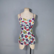 Load image into Gallery viewer, 50s COLOURFUL FLORAL JANTZEN INTERNATIOAL SET SWIMSUIT - M