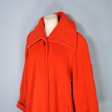 Load image into Gallery viewer, 80s BOLDEST ORANGE STRONG SHOULDERED WOOL SWING COAT - UK10