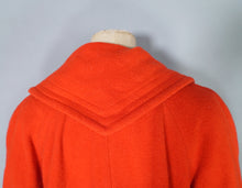 Load image into Gallery viewer, 80s BOLDEST ORANGE STRONG SHOULDERED WOOL SWING COAT - UK10
