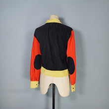Load image into Gallery viewer, 70s COLOURBLOCK NAVY RED AND YELLOW ZIP TOP - S