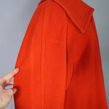 Load image into Gallery viewer, 80s BOLDEST ORANGE STRONG SHOULDERED WOOL SWING COAT - UK10