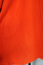 Load image into Gallery viewer, 80s BOLDEST ORANGE STRONG SHOULDERED WOOL SWING COAT - UK10