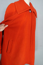 Load image into Gallery viewer, 80s BOLDEST ORANGE STRONG SHOULDERED WOOL SWING COAT - UK10