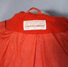 Load image into Gallery viewer, 80s BOLDEST ORANGE STRONG SHOULDERED WOOL SWING COAT - UK10
