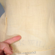 Load image into Gallery viewer, 40s SEMI-SHEER PALE YELLOW AND CREAM TWOTONE BLOUSE - L