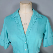 Load image into Gallery viewer, 50s 60s IVAN FREDERICS SEAFOAM GREEN FULL SKIRTED SHIRTWAIST DRESS - S