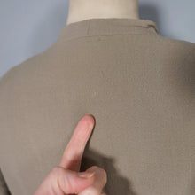 Load image into Gallery viewer, 40s 50s OLIVE COLOURED WOOL CREPE FULL SKIRTED DRESS WITH CINCH BELT - XS