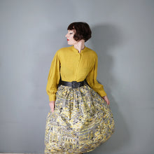 Load image into Gallery viewer, HANDMADE 50s YELLOW VENETIAN / VENICE GONDOLIER PRINT FULL SKIRT - 30&quot;