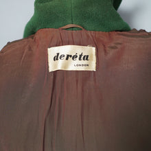 Load image into Gallery viewer, 50s 60s GREEN SWING MINI COAT JACKET WITH BUILT IN HAND MUFF - M