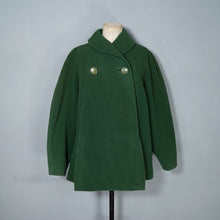Load image into Gallery viewer, 50s 60s GREEN SWING MINI COAT JACKET WITH BUILT IN HAND MUFF - M