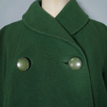Load image into Gallery viewer, 50s 60s GREEN SWING MINI COAT JACKET WITH BUILT IN HAND MUFF - M