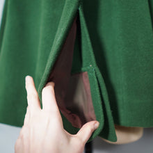 Load image into Gallery viewer, 50s 60s GREEN SWING MINI COAT JACKET WITH BUILT IN HAND MUFF - M