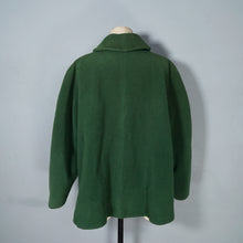 Load image into Gallery viewer, 50s 60s GREEN SWING MINI COAT JACKET WITH BUILT IN HAND MUFF - M