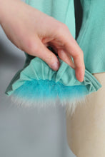 Load image into Gallery viewer, 60s LILLI ANN PASTEL MINT GREEN WOOL CREPE ASYMMETRIC JACKET WITH FUR CUFFS - S