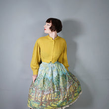 Load image into Gallery viewer, HANDMADE 50s GREEN TREE / WOODLEAND BORDER PRINT NOVELTY SKIRT - 29&quot;